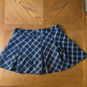 Blue Plaid Pleated 2000s Mini Skirt